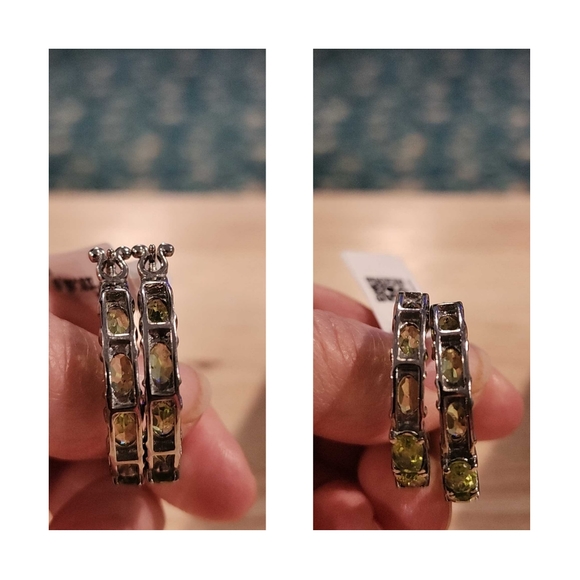 NWT genuine Peridot hoop  earrings - Picture 6 of 9